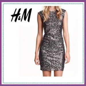 H&M Black Sequin Sleeveless Mini Dress